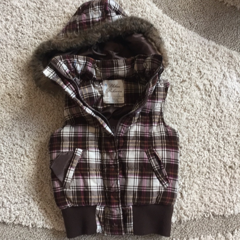 Fur lined hooded vest